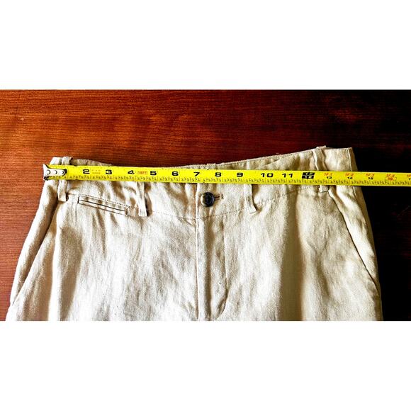 Lauren Ralph Lauren Sanderson 100% Linen Tan Wide Leg Pants Trousers, Sz 2 - Picture 5 of 6
